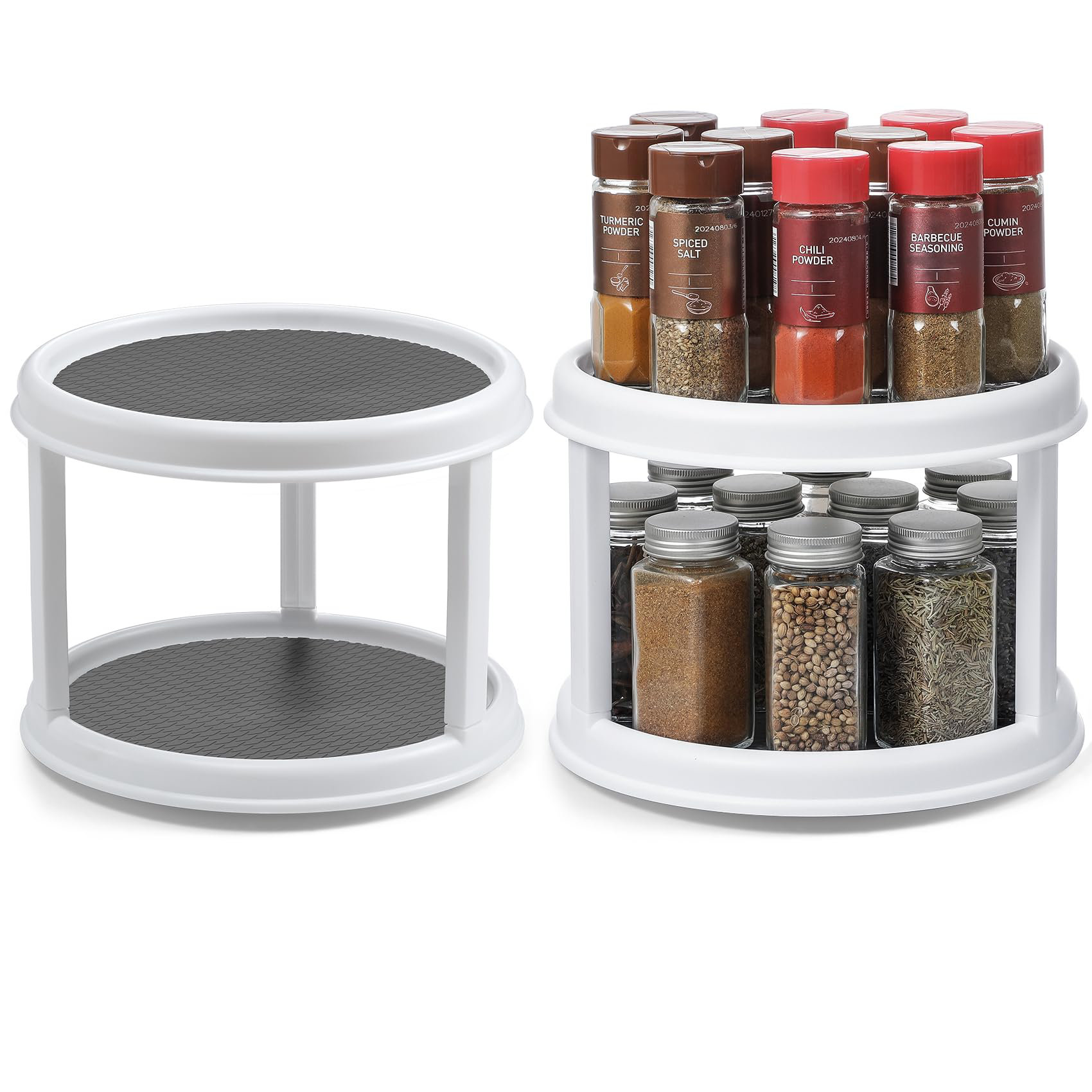 Latitude Run® 2-Pack, 2-Tier 10-Inch Turntable Spice Rack, Rotating ...