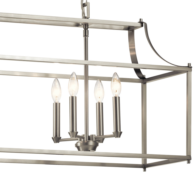 Merkley 8 - Light Kitchen Island Pendant, Brushed Nickel