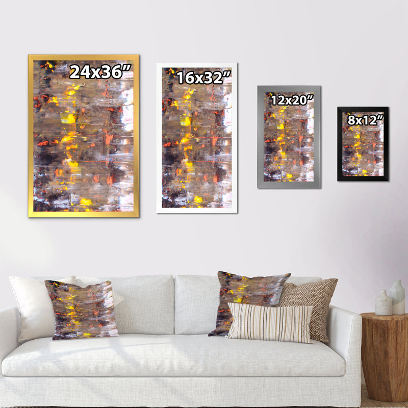 Colorfields dans des tons de brun et de jaune - Art mural moderne et contemporain sur toile, H 36 po x l 24 po x P 1,5 po
