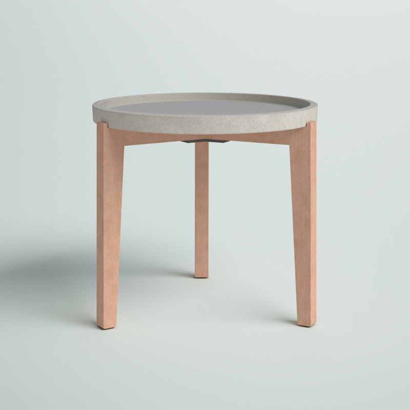 Summerfield Round Outdoor Side Table ,, 20.8" L x  20.8" W, Light Gray