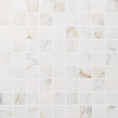 Dapple 11,81 po X 11,81 po Carreau de mosaïque de plancher et de mur en porcelaine matte aspect marbre (10,56 pieds carrés / caisse)
