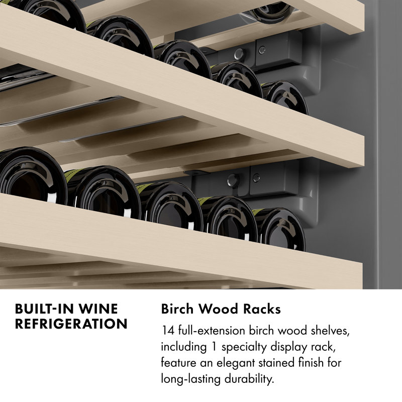 ZLINE Autograph 24 in. Triple Zone 100 Bottle Panel Ready Column Wine Cooler, Matte Black