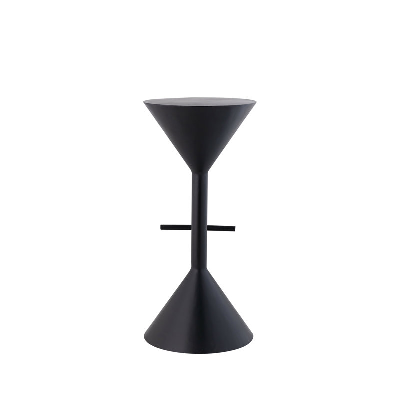 Bodrul Counter Stool with Metal Frame, Black