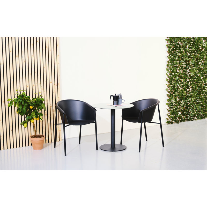 Lofties 2 - Person Metal Patio Dining Set with Round Table