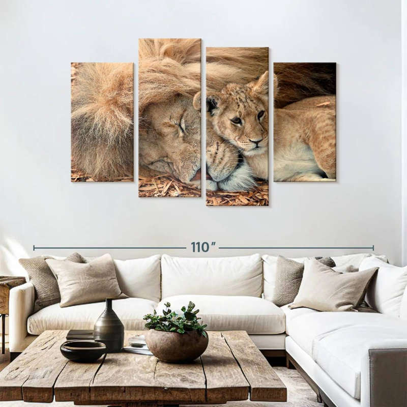 Brampt père et fils Lions, 54" H x 84" W