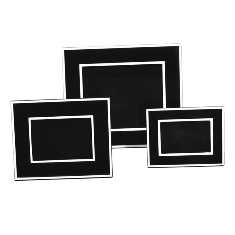 Wood Picture Frame, White/Black, 4" x 6"