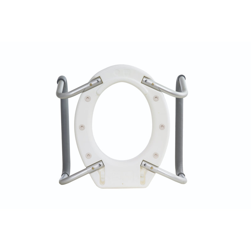 White Elevated Toilet Seat Riser with Padded Arms