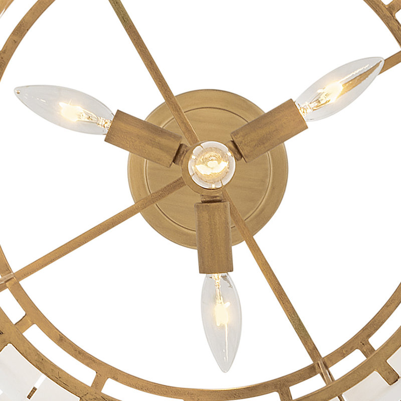 Simone 4 - Light Steel Dimmable Drum Chandelier