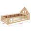 Lit en bois House Design, avec garde-corps, tablettes de rangement, éclairage à DEL, prises USB et prises de courant-129423117