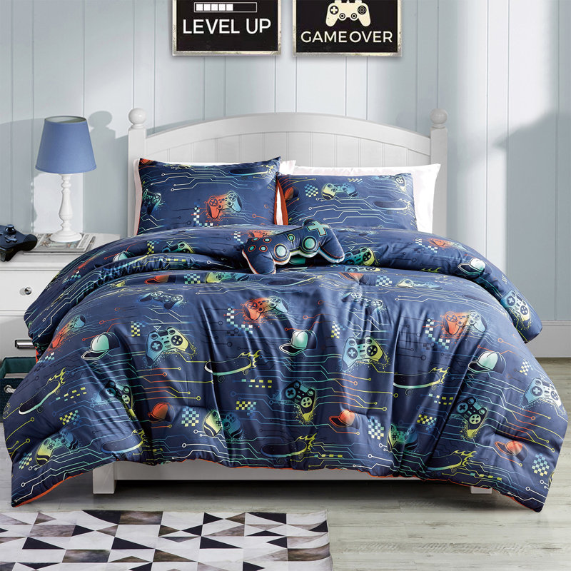 Ensemble d'édredon en microfibre brossée 3 à 4 pièces, literie douce et agréable pour la chambre à coucher ou la chambre d'amis, comprend 1 édredon, une taie décorative et 1 coussin pour lit simple / double PC