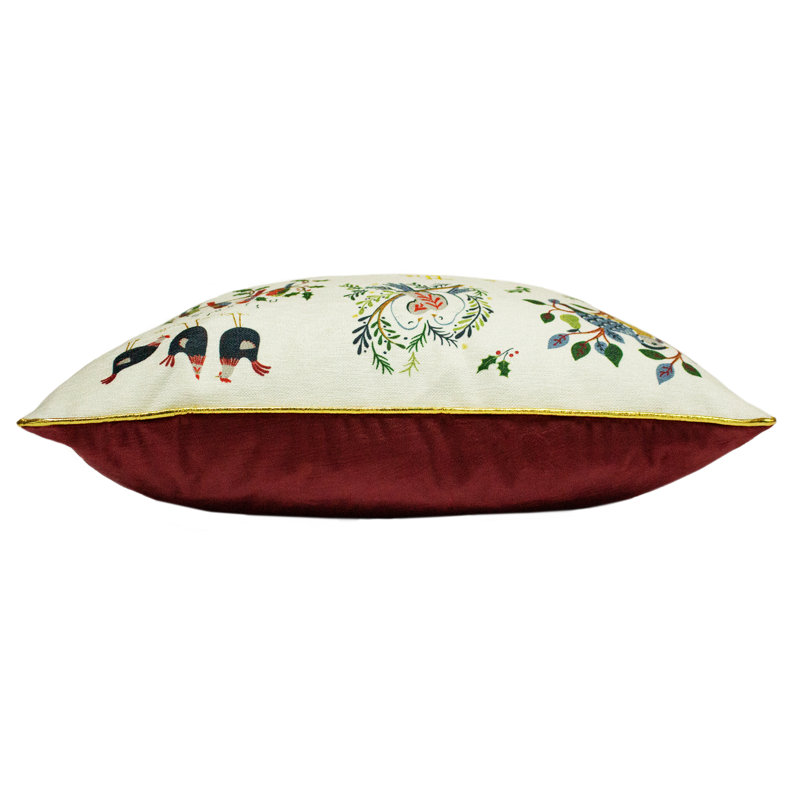 Twelve Days Of Christmas Square Throw Cushion, Polyester/Polyfill