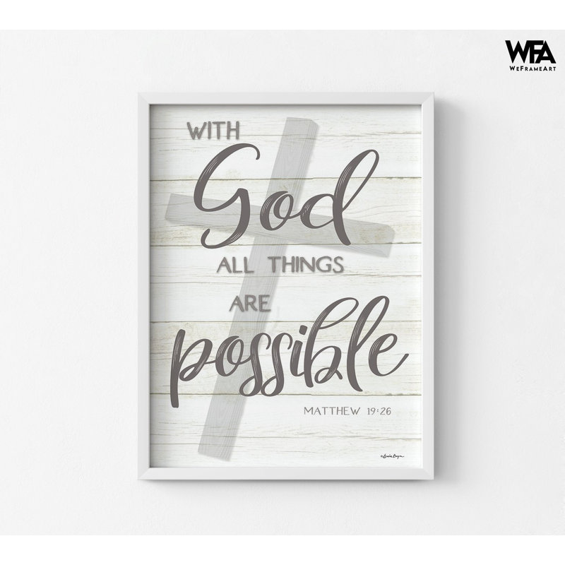 «With God All Things Are possible», impression encadrée de Matthew 19:26, décor de bureau de pasteur positif, cadeau parfait pour pasteur, affiche