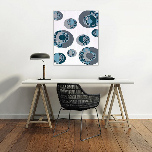 « circle around », reproduction de peinture à l’aquarelle, H 36 po x l 24 po x P 1,5 po, Toile tendue