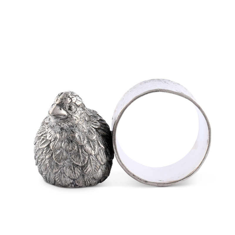 Morning Hunt Pewter Quail Napkin Ring