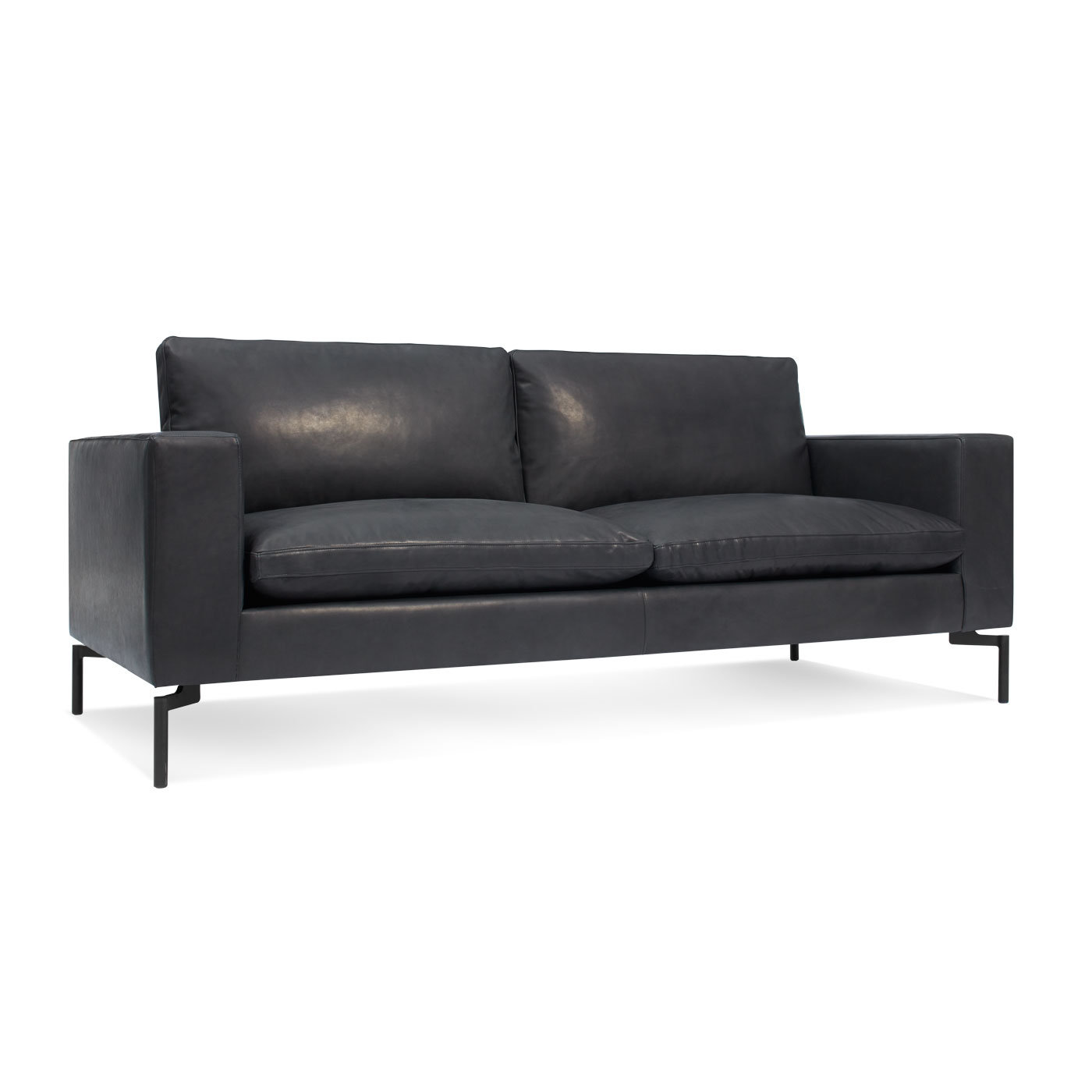 New Standard Upholstered Sofa, Granite Genuine Leather, 32" H x 78" W x 35" D