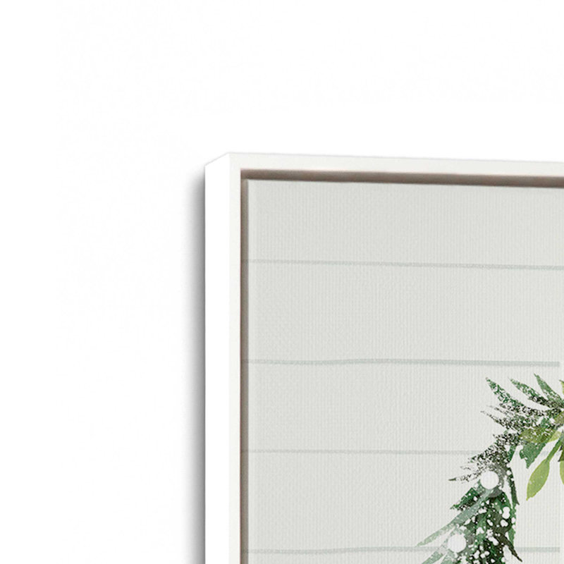 Charmante porte de Noël, reproduction sur toile, H 12,75 po x l 8,75 po, Cadre flottant blanc