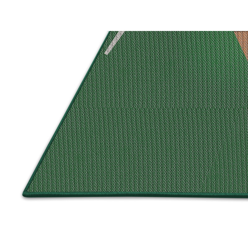 Tapis vert / brun / gris tissé à la machine, Tapis de couloir 2 pi x 5 pi