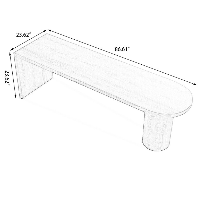 Brown U-Shaped Solid Wood desk, 29.53" H x 86.61" W x  23.62" D