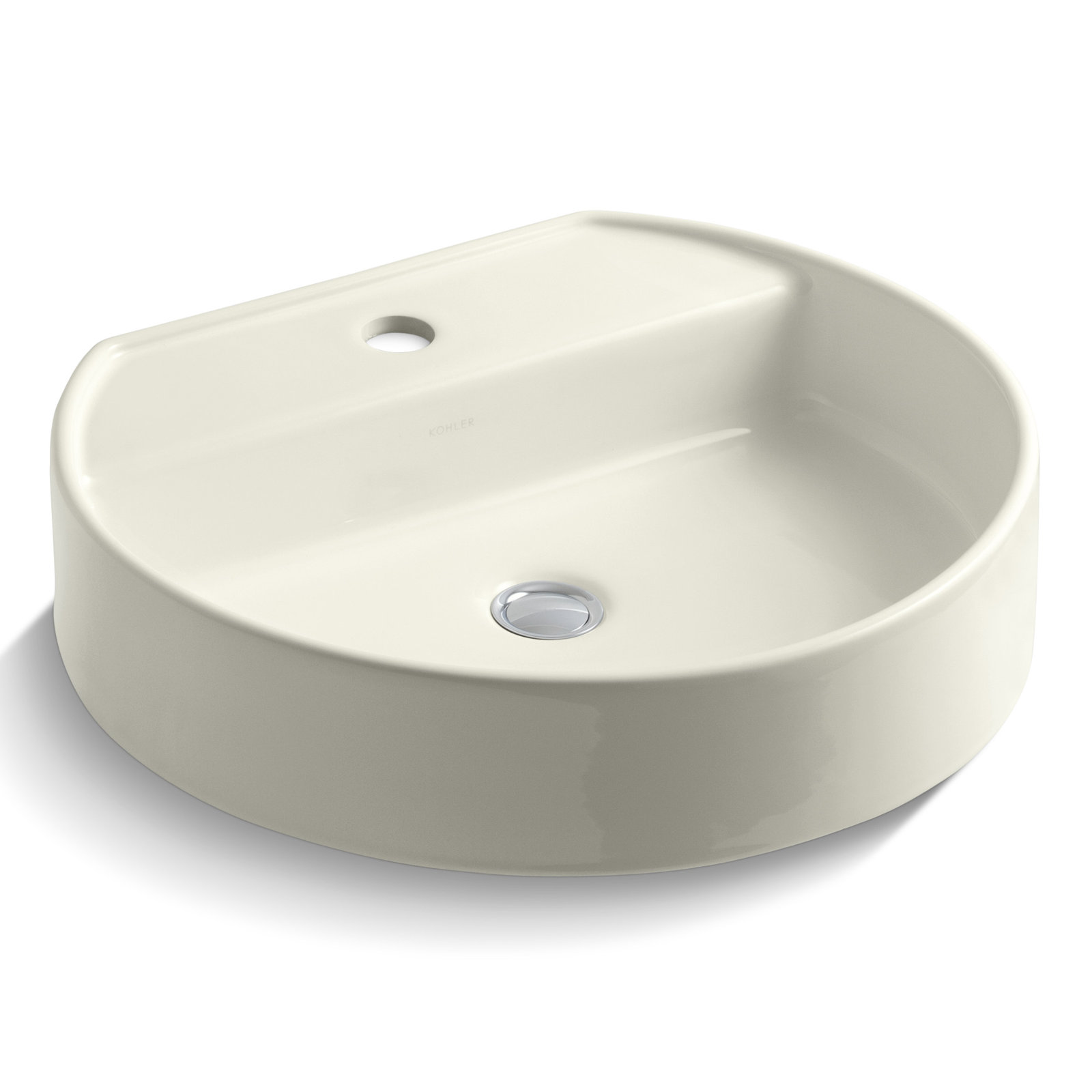 Chord Wading Pool Vessel Bathroom Sink, Biscuit, Single