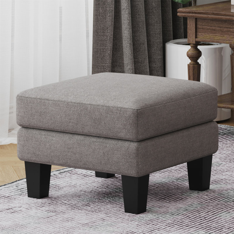 Fabric Ottoman Light Grey, Light Gray