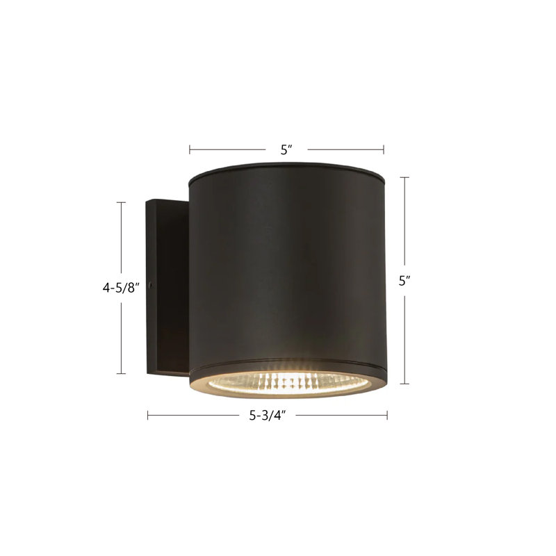 Nordic LED Flush Mounted Sconce, 5" H x 5" W x 5.75" D, White, 15 W