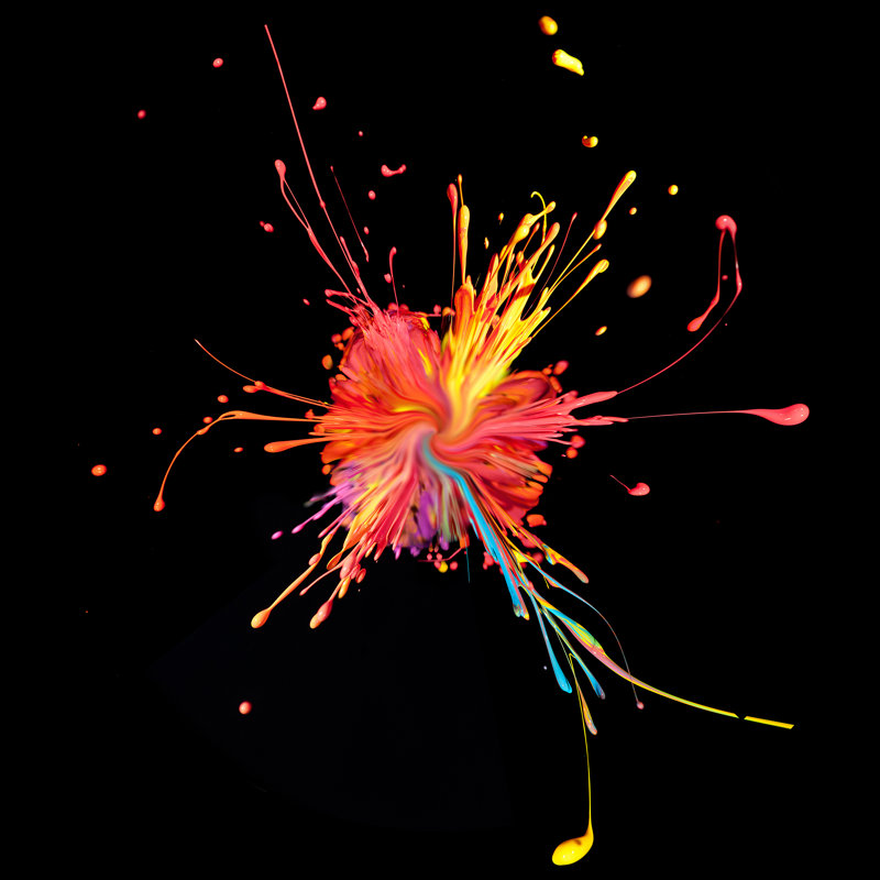 Colourful Paint Splashing by DawidKasza - Wrapped Canvas Print, 30cm H x 30cm W