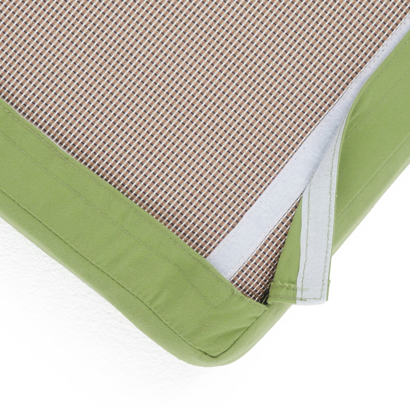 Mifflin 5 Piece Rattan Sunbrella 2 Person Seating Group with Cushions, Ginko Green Sunbrella