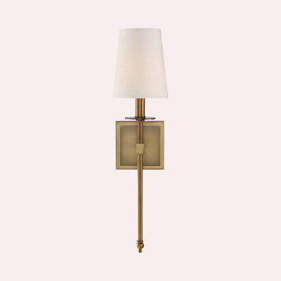 1-Light Metal Wallchiere with Linen Shade