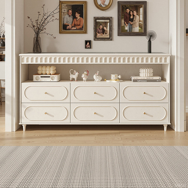 Buffet simple de luxe de style crème clair, H 31,5 po x l 51,1 po x P 15,7 po
