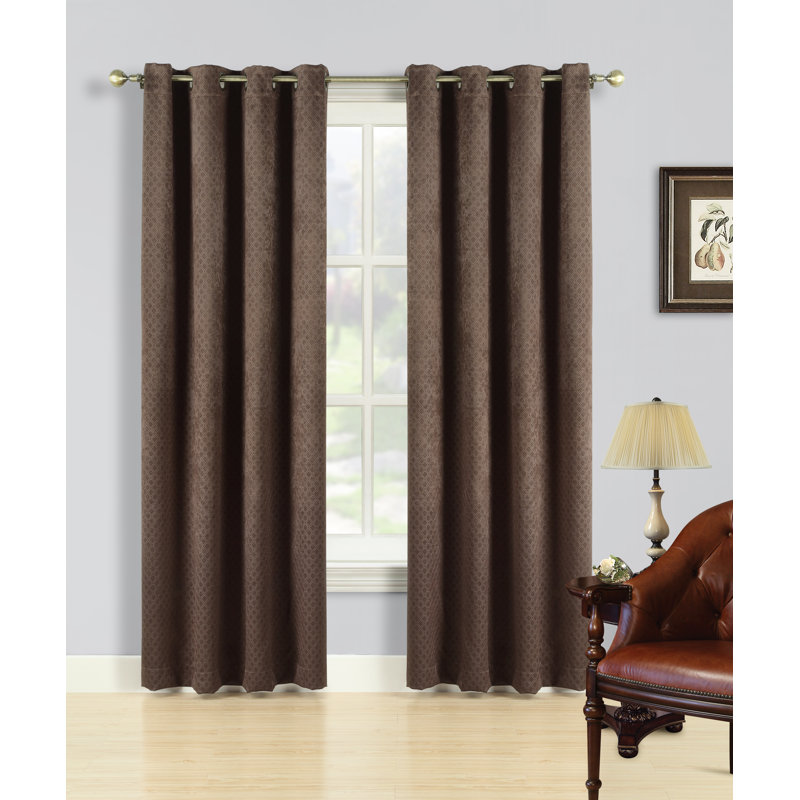 Blackout Single Curtain Panel, Brown