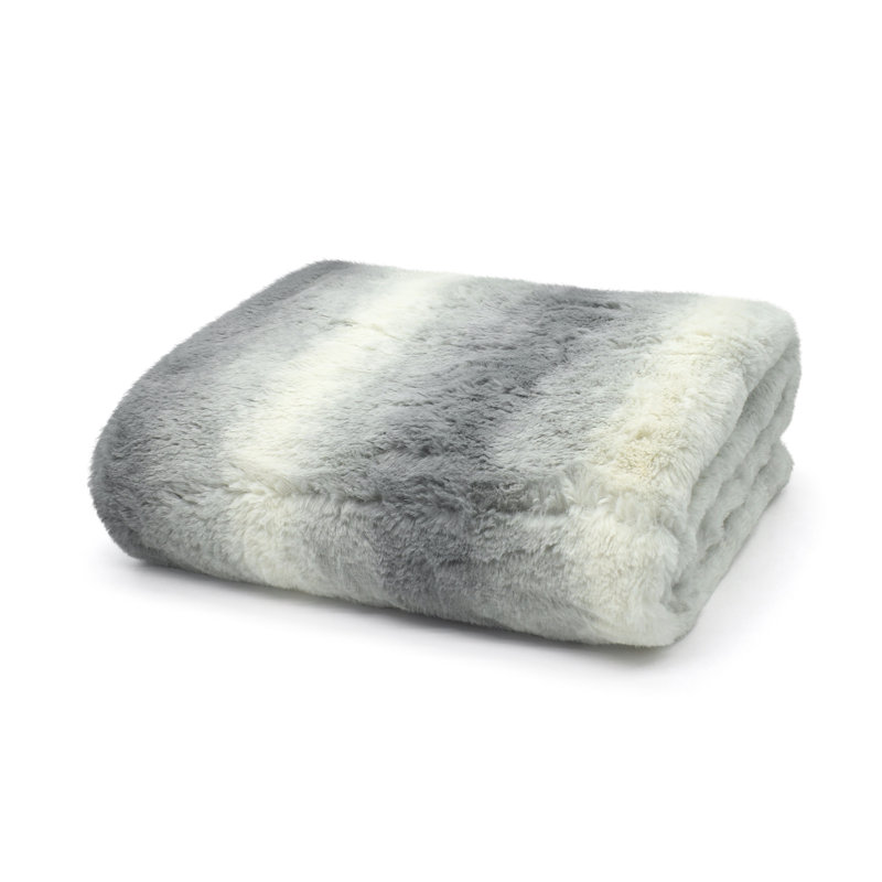 Bulmer Super Soft Faux Animal Touch Snug Blanket Throw, Grey
