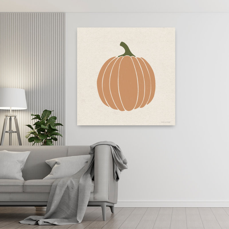 Art contemporain citrouille d'automne, H 48 po x l 48 po
