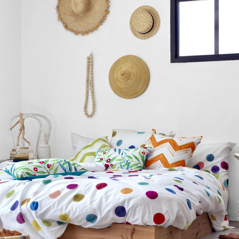 Mccoy Cotton Dots Duvet Cover Set with Pillowcases, Double Duvet Cover + 2 Pillowcases