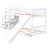 White Bunk Bed With And Convertible Slide - Versatile Design Twin Over Guardrails Drawers-1870466880