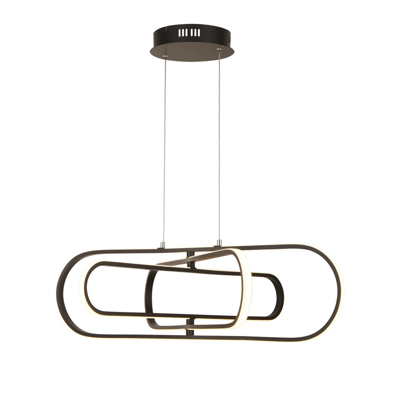 Caraban 1 - Light LED Geometric Pendant, Matt Black/White