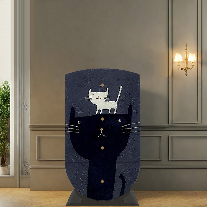 Armoire décorative rétro avec rangement multifonction, Noir