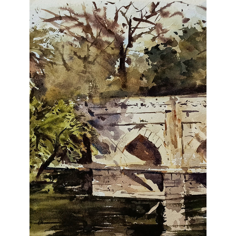 Le pont des jardins de Lodi | Aquarelle sur papier | Par Ramkrishna Paul