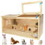 Grande cage à hamster en bois - Cage à gerbille d'intérieur avec fenêtre en acrylique et plateau ouvrable, enclos pour hamster, petite maisonnette pour gerbilles, souris, hamster syrien, cochon d'Inde-1675608353
