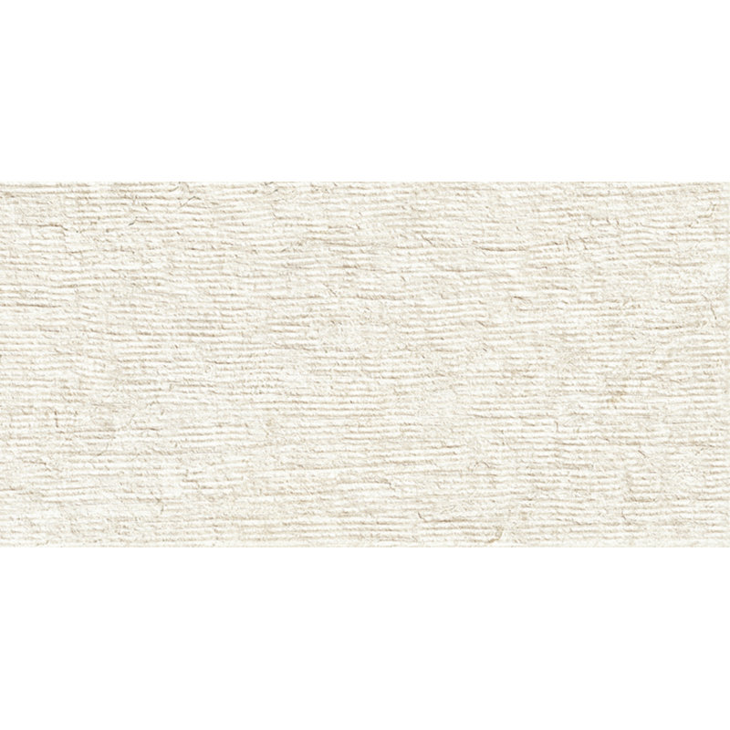 Carreau de porcelaine texturé 24 po x 48 po Modern Travertine, Ivoire ivoire