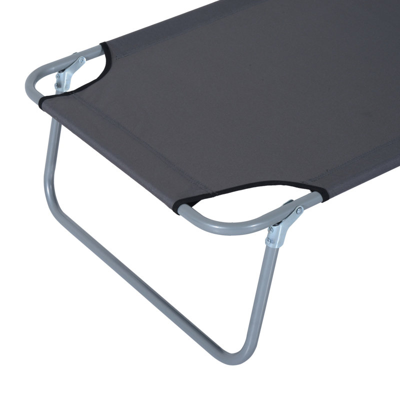 Beach Chair With Adjustable And Space Design - Grey Lounge Stable Structure Sun Shade