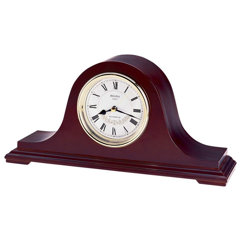 Analog Solid Wood Quartz movement / Crystal Tabletop Clock in Brown