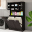 Armoire de salle de bain inclinable à deux compartiments avec panier à linge haut et 2 tablettes réglables-593208870