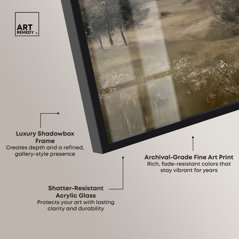 «A Gentle Breeze Shadowbox», impression de paysage par Art Remedy, H 16 po x l 11 po, Noir