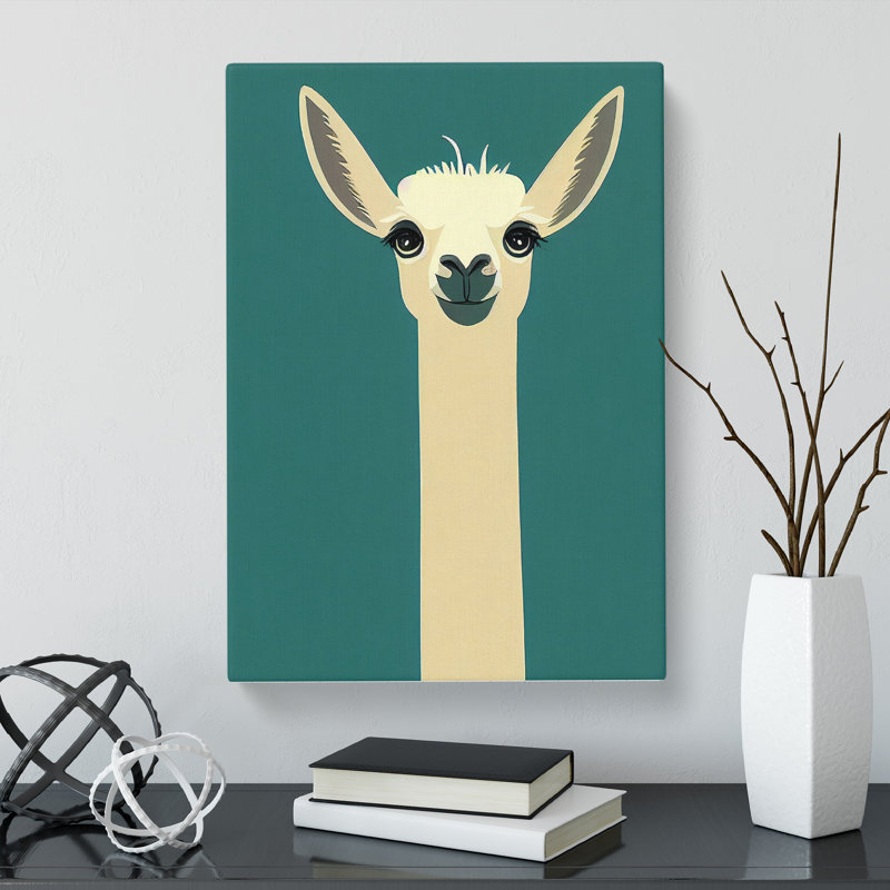 Llama Minimalism - Wrapped Canvas, 50cm H x 35cm W x 3cm D