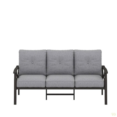 70” All-Weather Metal 3-Seat Patio Sofa,  Frame With  Cushions