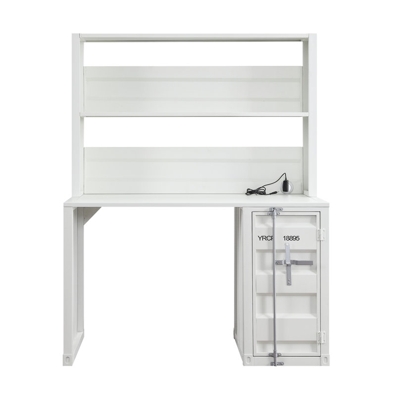 Bureau d'écriture avec huche Cargo Finish, Blanc