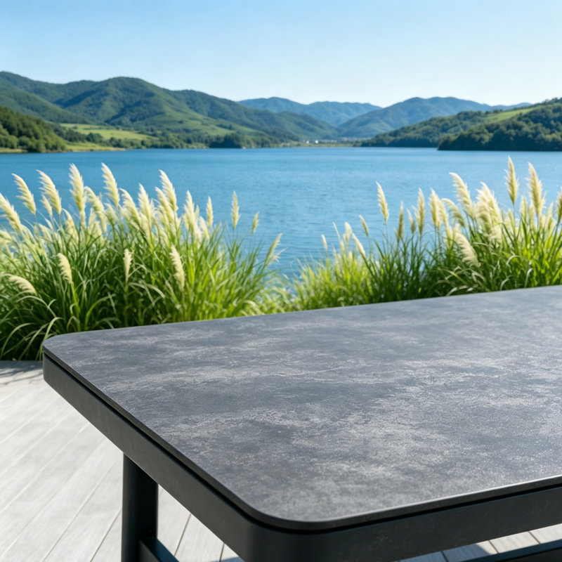 Table de salle à manger rectangulaire d'extérieur 55,43 po L