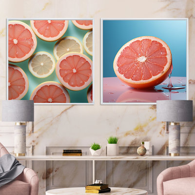 Grapefruit Gradient - Fruits Square Collage Set Of 2