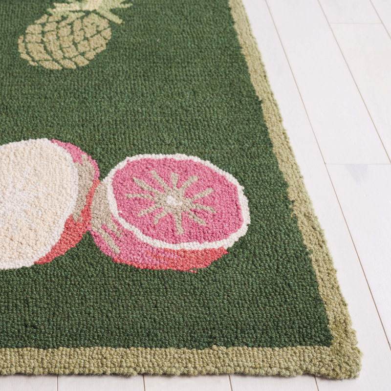 Demitro Hand Hooked Wool Rug, Rectangle 5'3" x 8'3"