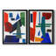 «Colorful Shapes III», toile encadrée de qualité supérieure - prête à être accrochée-836307929-836307928
